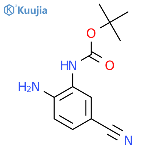 tert-butyl N-(2-amino-5-cyanophenyl)carbamate structure