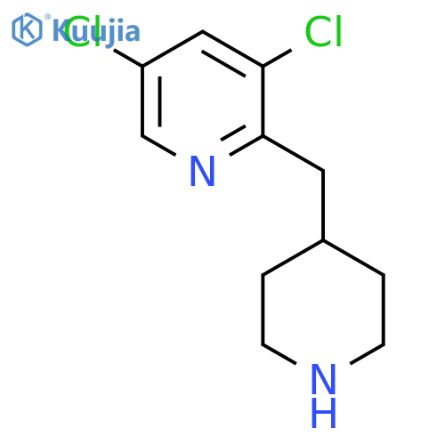 3,5-Dichloro-2-[(piperidin-4-yl)methyl]pyridine structure