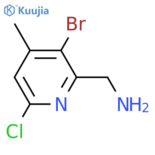 (3-bromo-6-chloro-4-methyl-2-pyridyl)methanamine structure