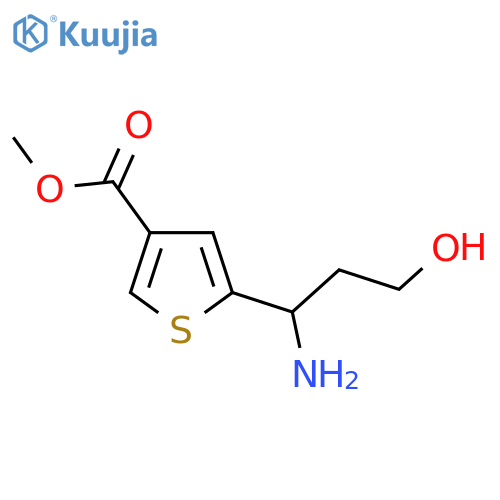 Methyl 5-(1-amino-3-hydroxypropyl)thiophene-3-carboxylate structure