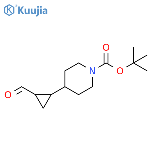 1-Piperidinecarboxylic acid, 4-(2-formylcyclopropyl)-, 1,1-dimethylethyl ester structure