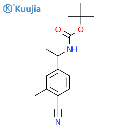 tert-butyl N-[1-(4-cyano-3-methylphenyl)ethyl]carbamate structure