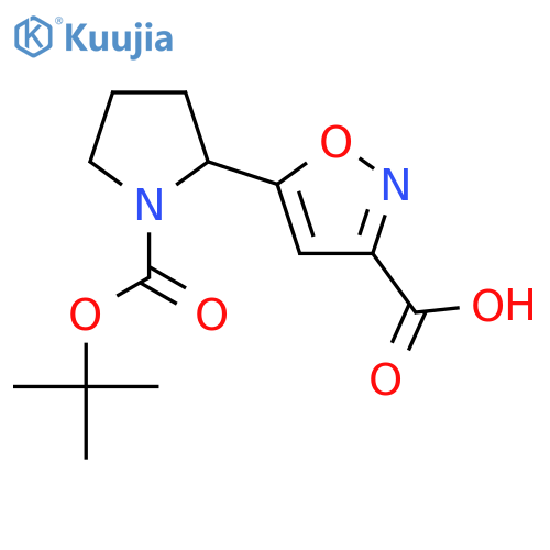 5-{1-[(Tert-butoxy)carbonyl]pyrrolidin-2-yl}-1,2-oxazole-3-carboxylic acid structure