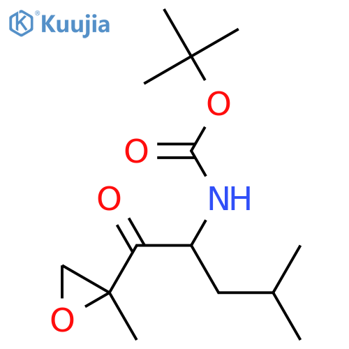 (S)-2-(Boc-amino)-4-methyl-1-[(R)-2-methyloxiran-2-yl]-1-pentanone structure