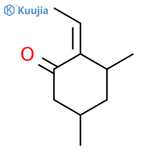 (2Z)-2-ethylidene-3,5-dimethylcyclohexan-1-one structure