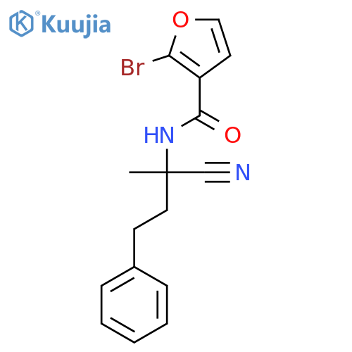 2-Bromo-N-(2-cyano-4-phenylbutan-2-yl)furan-3-carboxamide structure
