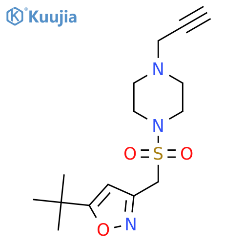 1-[(5-Tert-butyl-1,2-oxazol-3-yl)methanesulfonyl]-4-(prop-2-yn-1-yl)piperazine structure