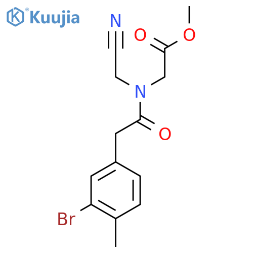 Methyl 2-[2-(3-bromo-4-methylphenyl)-N-(cyanomethyl)acetamido]acetate structure