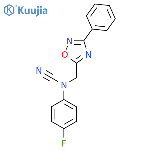 (4-Fluorophenyl)-[(3-phenyl-1,2,4-oxadiazol-5-yl)methyl]cyanamide structure