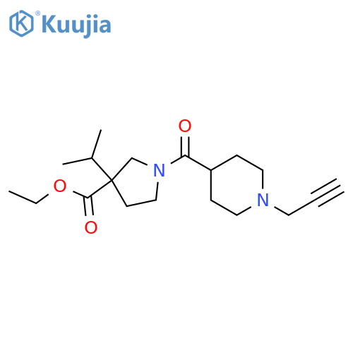Ethyl 3-propan-2-yl-1-(1-prop-2-ynylpiperidine-4-carbonyl)pyrrolidine-3-carboxylate structure