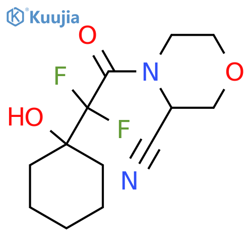 4-[2,2-Difluoro-2-(1-hydroxycyclohexyl)acetyl]morpholine-3-carbonitrile structure