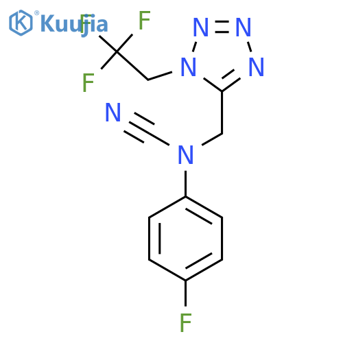 (4-Fluorophenyl)-[[1-(2,2,2-trifluoroethyl)tetrazol-5-yl]methyl]cyanamide structure