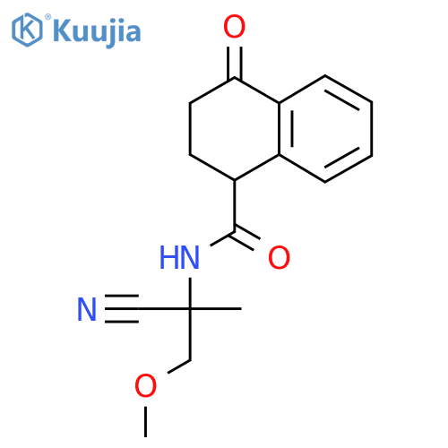 N-(1-cyano-2-methoxy-1-methylethyl)-4-oxo-1,2,3,4-tetrahydronaphthalene-1-carboxamide structure
