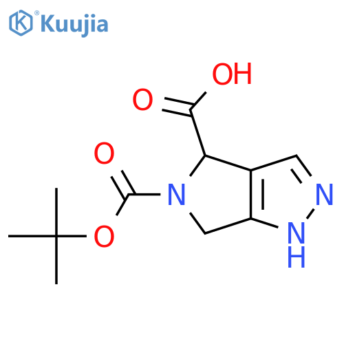 (R)-5-(tert-Butoxycarbonyl)-2,4,5,6-tetrahydropyrrolo[3,4-c]pyrazole-4-carboxylic acid structure