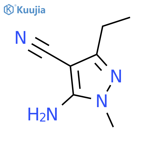 1H-Pyrazole-4-carbonitrile,5-amino-3-ethyl-1-methyl- structure