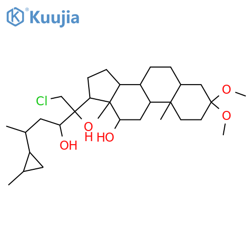 26,27-Dinorcholestane-12,20,22-triol,21-chloro-3,3-dimethoxy-24-[(1S,2R)-2-methylcyclopropyl]-, (5a,12b,20S,22R,24R)- (9CI) structure