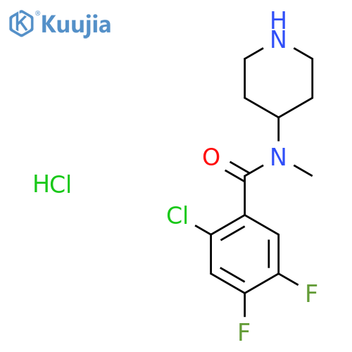 2-Chloro-4,5-difluoro-N-methyl-N-piperidin-4-ylbenzamide;hydrochloride structure