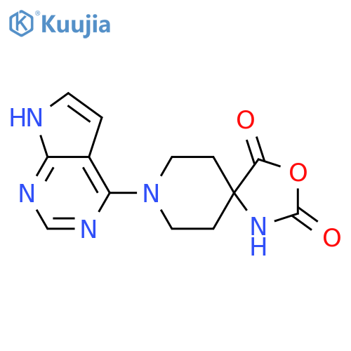 3-Oxa-1,8-diazaspiro[4.5]decane-2,4-dione, 8-(7H-pyrrolo[2,3-d]pyrimidin-4-yl)- structure