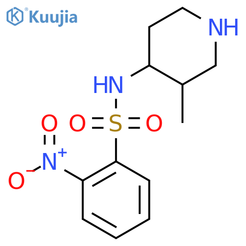 N-(3-methylpiperidin-4-yl)-2-nitrobenzene-1-sulfonamide structure