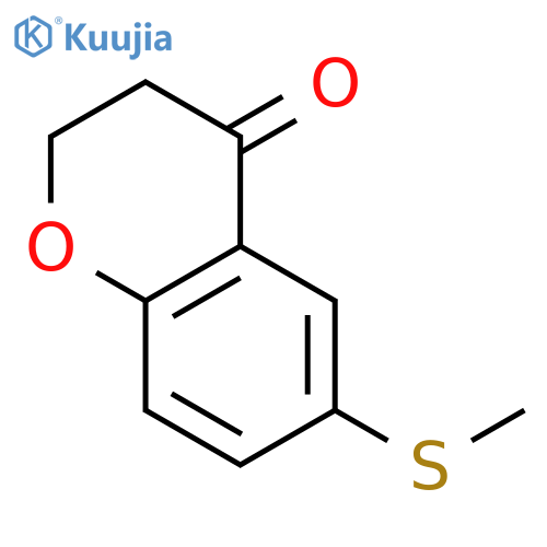 4H-1-Benzopyran-4-one, 2,3-dihydro-6-(methylthio)- structure