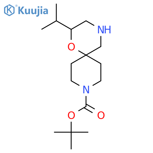 Tert-butyl 2-(propan-2-yl)-1-oxa-4,9-diazaspiro[5.5]undecane-9-carboxylate structure