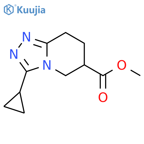 1,2,4-Triazolo[4,3-a]pyridine-6-carboxylic acid, 3-cyclopropyl-5,6,7,8-tetrahydro-, methyl ester structure