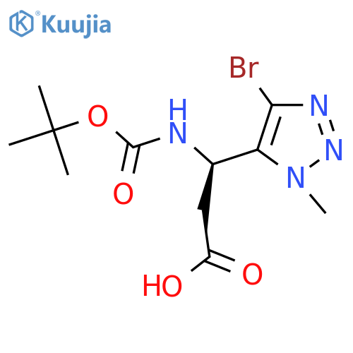 (3R)-3-(4-bromo-1-methyl-1H-1,2,3-triazol-5-yl)-3-{[(tert-butoxy)carbonyl]amino}propanoic acid structure