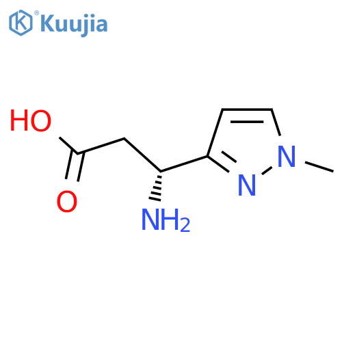 (3R)-3-Amino-3-(1-methyl-1H-pyrazol-3-yl)propanoic acid structure