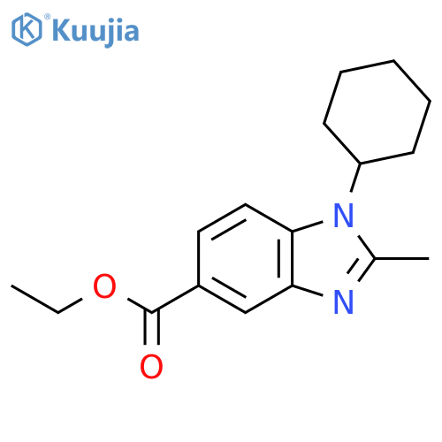 Ethyl 1-cyclohexyl-2-methyl-1H-benzo[d]imidazole-5-carboxylate structure