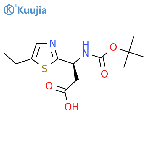 (3S)-3-{[(tert-butoxy)carbonyl]amino}-3-(5-ethyl-1,3-thiazol-2-yl)propanoic acid structure