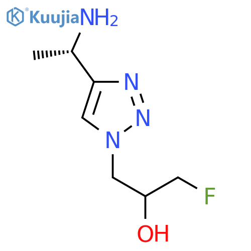 1-{4-[(1S)-1-aminoethyl]-1H-1,2,3-triazol-1-yl}-3-fluoropropan-2-ol structure