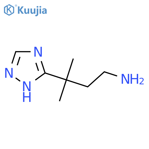3-methyl-3-(1H-1,2,4-triazol-3-yl)butan-1-amine structure