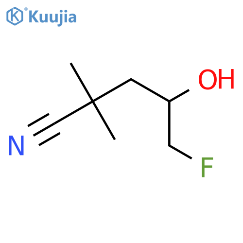5-Fluoro-4-hydroxy-2,2-dimethylpentanenitrile structure