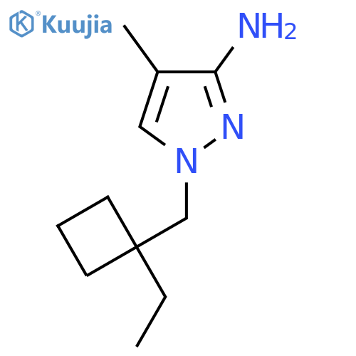 1-[(1-Ethylcyclobutyl)methyl]-4-methyl-1H-pyrazol-3-amine structure