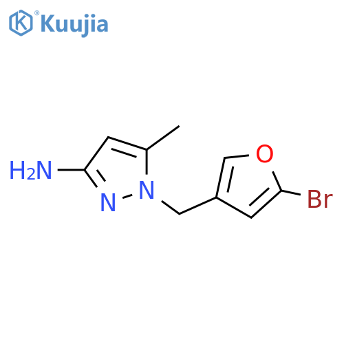 1H-Pyrazol-3-amine, 1-[(5-bromo-3-furanyl)methyl]-5-methyl- structure