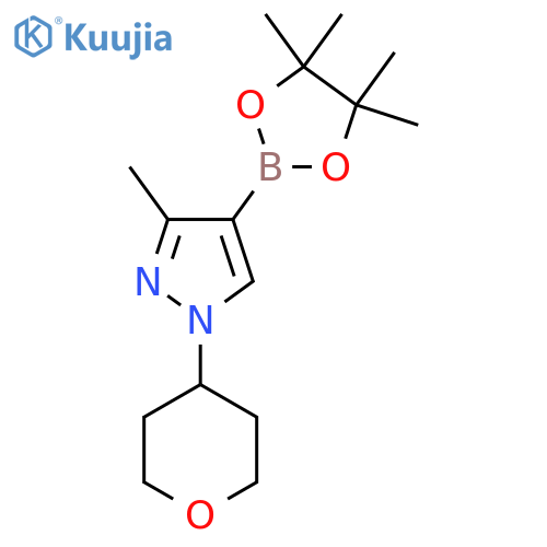 3-Methyl-1-(tetrahydro-2H-pyran-4-yl)-4-(4,4,5,5-tetramethyl-1,3,2-dioxaborolan-2-yl)-1H-pyrazole structure
