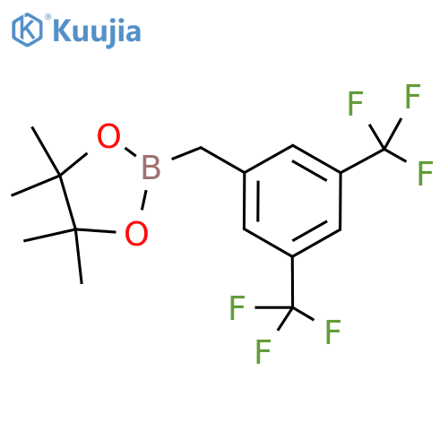 2-(3,5-bis(trifluoromethyl)benzyl)-4,4,5,5-tetramethyl-1,3,2-dioxaborolane structure