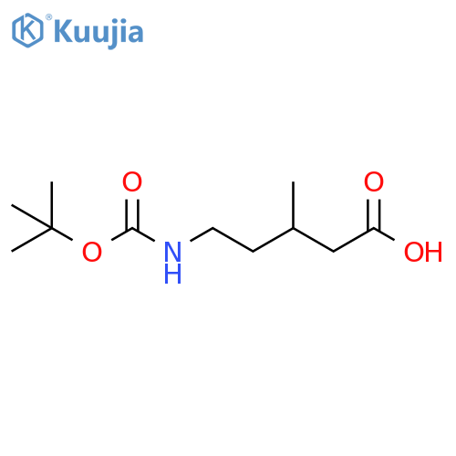 Pentanoic acid, 5-[[(1,1-dimethylethoxy)carbonyl]amino]-3-methyl- structure