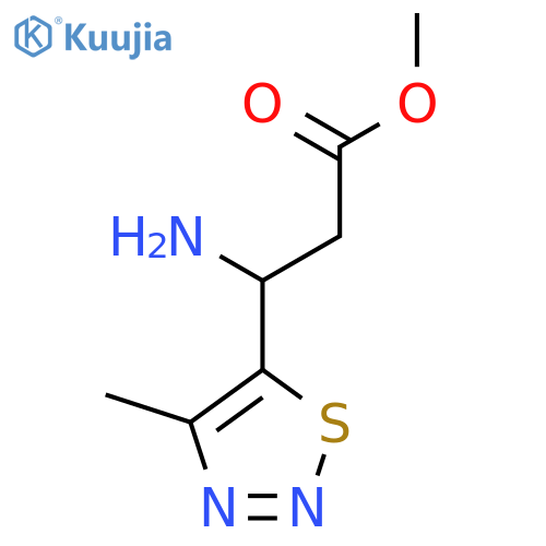 Methyl 3-amino-3-(4-methyl-1,2,3-thiadiazol-5-yl)propanoate structure