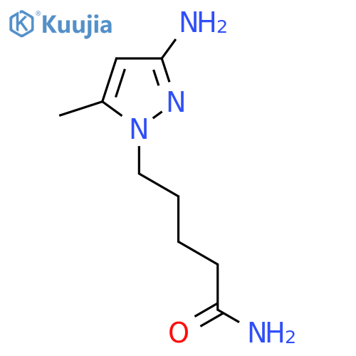 5-(3-amino-5-methyl-1H-pyrazol-1-yl)pentanamide structure