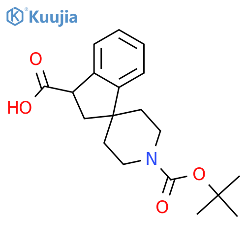 1'-(tert-butoxycarbonyl)-2,3-dihydrospiro[indene-1,4'-piperidine]-3-carboxylic acid structure