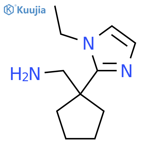[1-(1-Ethyl-1h-imidazol-2-yl)cyclopentyl]methanamine structure