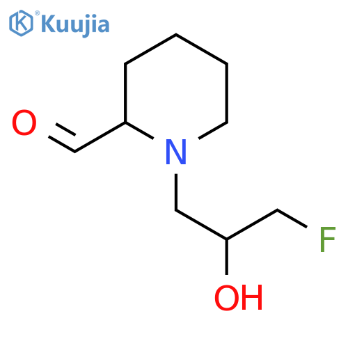 1-(3-Fluoro-2-hydroxypropyl)piperidine-2-carbaldehyde structure