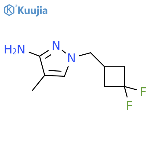 1H-Pyrazol-3-amine, 1-[(3,3-difluorocyclobutyl)methyl]-4-methyl- structure