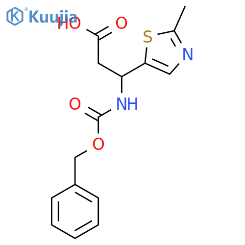 3-{[(Benzyloxy)carbonyl]amino}-3-(2-methyl-1,3-thiazol-5-yl)propanoic acid structure