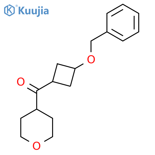 [3-(Benzyloxy)cyclobutyl](tetrahydro-2H-pyran-4-yl)methanone structure