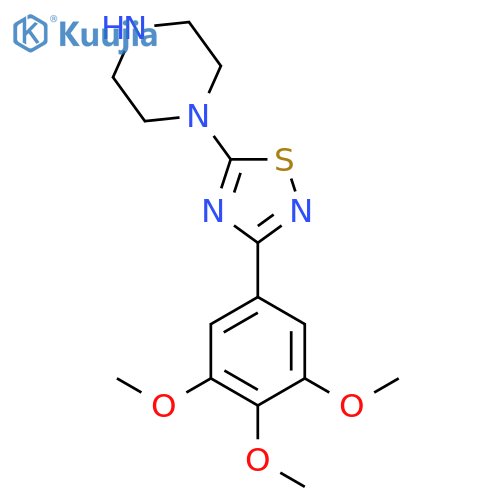 1-[3-(3,4,5-Trimethoxyphenyl)-1,2,4-thiadiazol-5-yl]piperazine structure