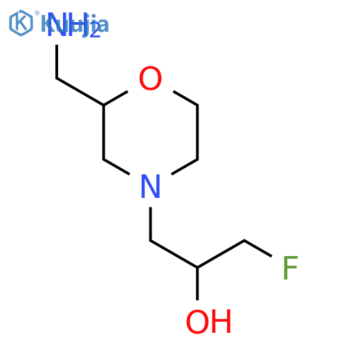 1-[2-(Aminomethyl)morpholin-4-yl]-3-fluoropropan-2-ol structure