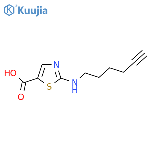 2-[(Hex-5-yn-1-yl)amino]-1,3-thiazole-5-carboxylic acid structure