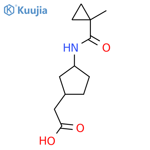 2-[3-(1-Methylcyclopropaneamido)cyclopentyl]acetic acid structure